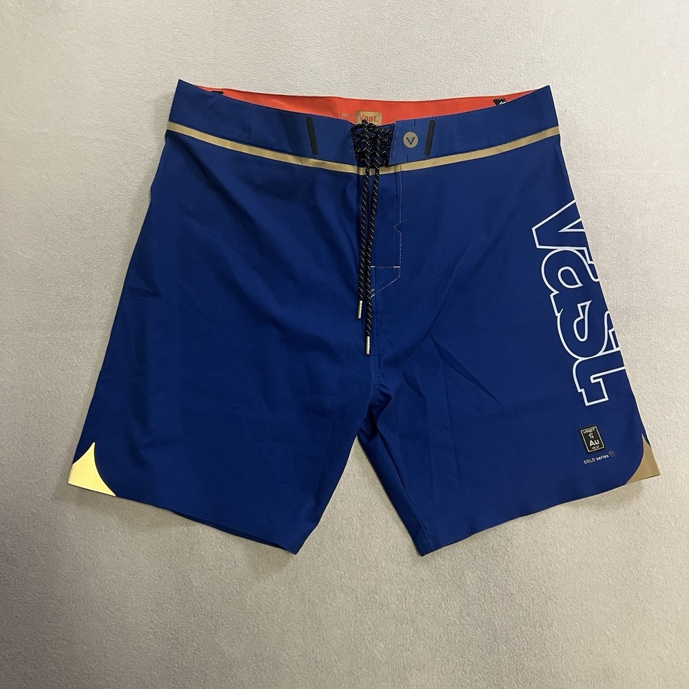 VAST Gold Series Board Shorts Swim Trunks Men's Size 36 Blue Swimwear Beach